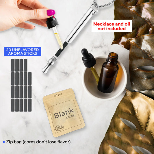 Flavoured air device with pack of 20 aroma sticks on a marble surface