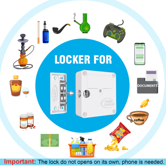 The list of addictive products which can be locked with Habit Control lock to limit consumption 