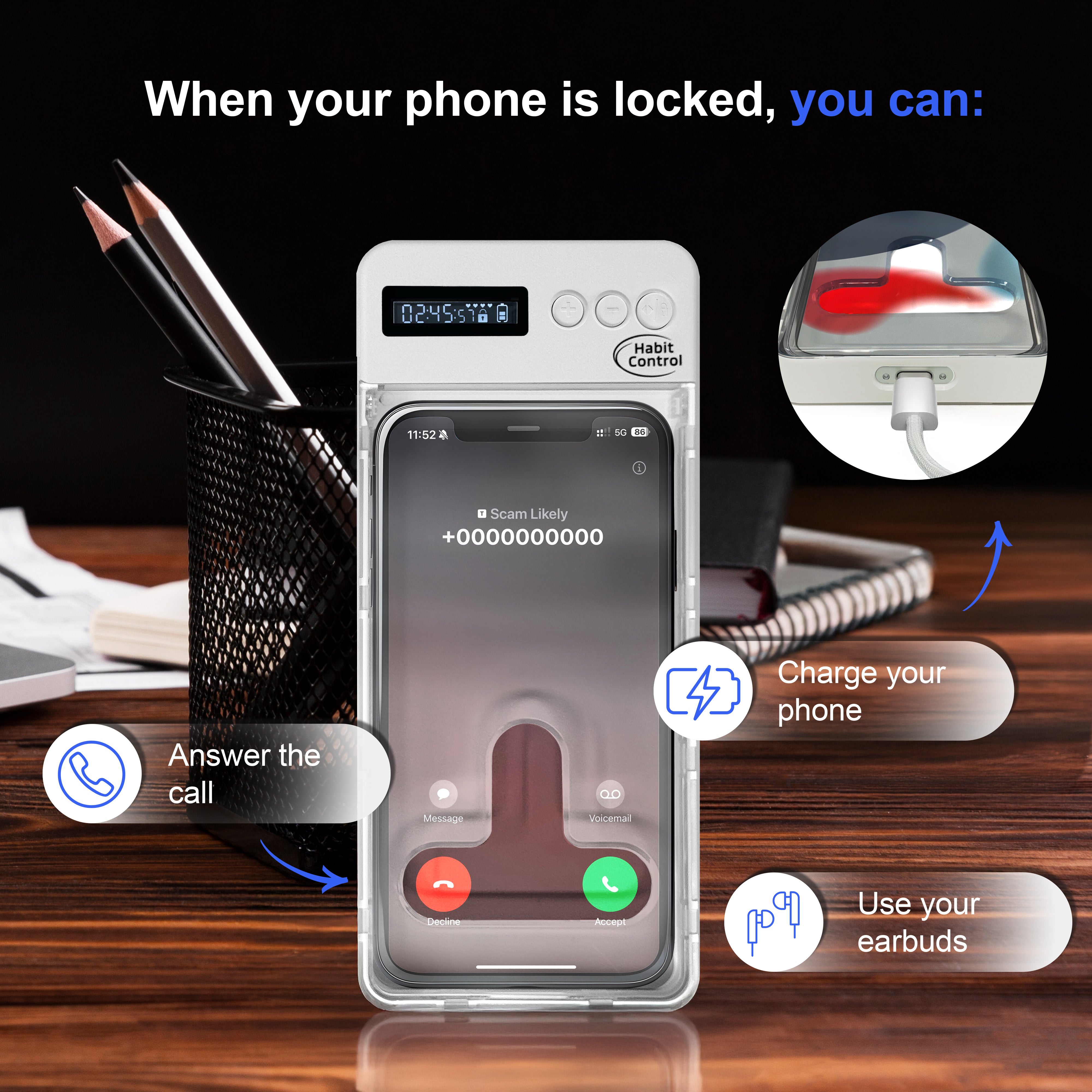 Phone Lock Box Timer, Cell Phone Lockbox, Time Locker Phone Addiction ...