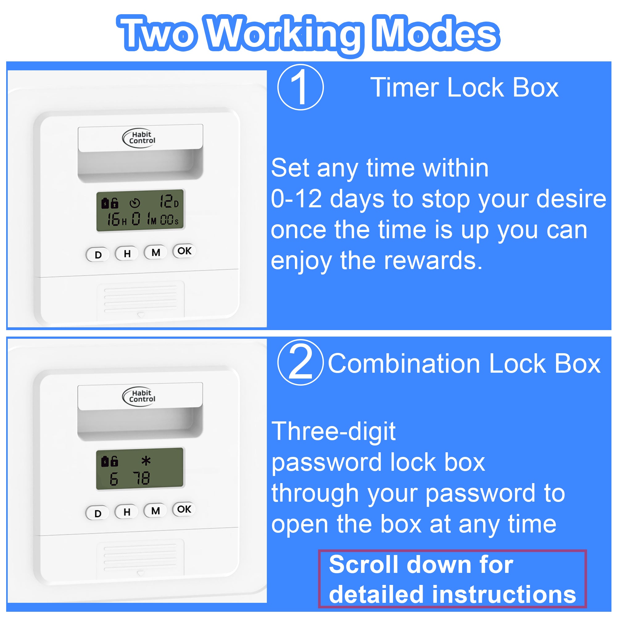 Habit Control Lockbox Timer - Helps Manage Screen Time, Snacks and Oth