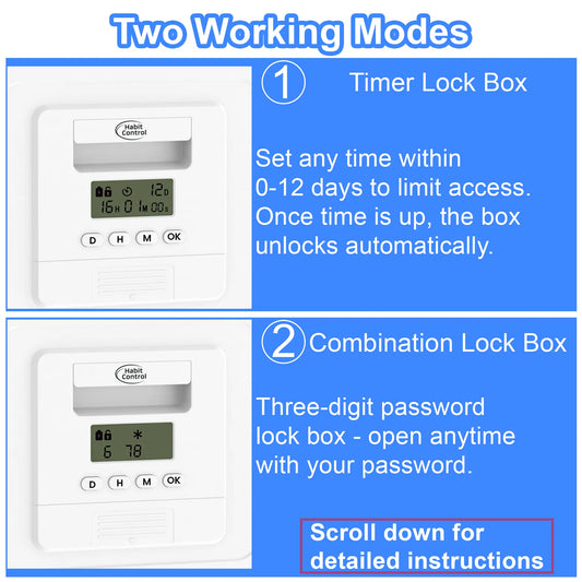 Cell Phone Lock Box for Family Time: Features two working modes - use it as a timed lock box or as a combination lock box
