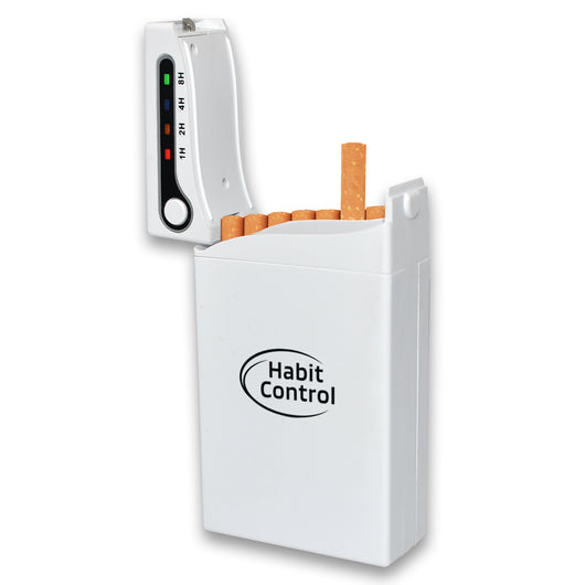 Habit Control white cigarette case device on a white background