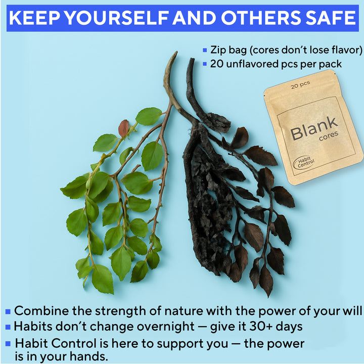 Set of 20 blank replacement cores designed for aromatherapy diffusers and quit-smoking inhalers.