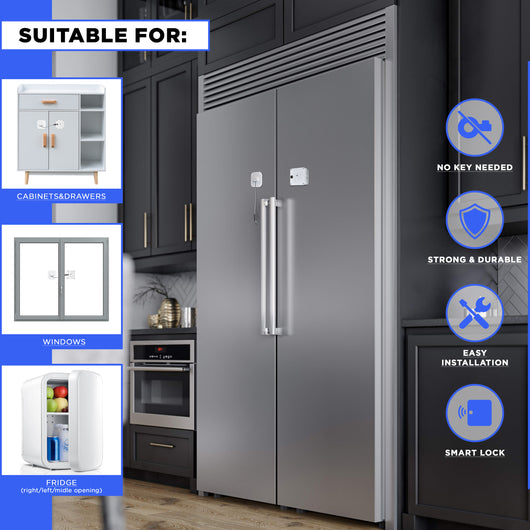 App controlled lock suitable for cabinets, drawers, refrigerators(fridges)