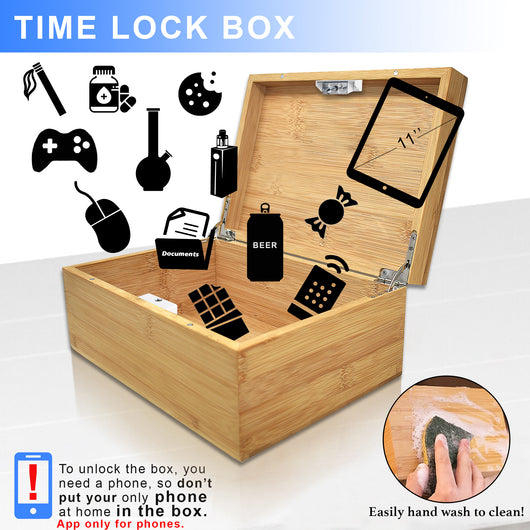 Mobile phone operated wood lock box