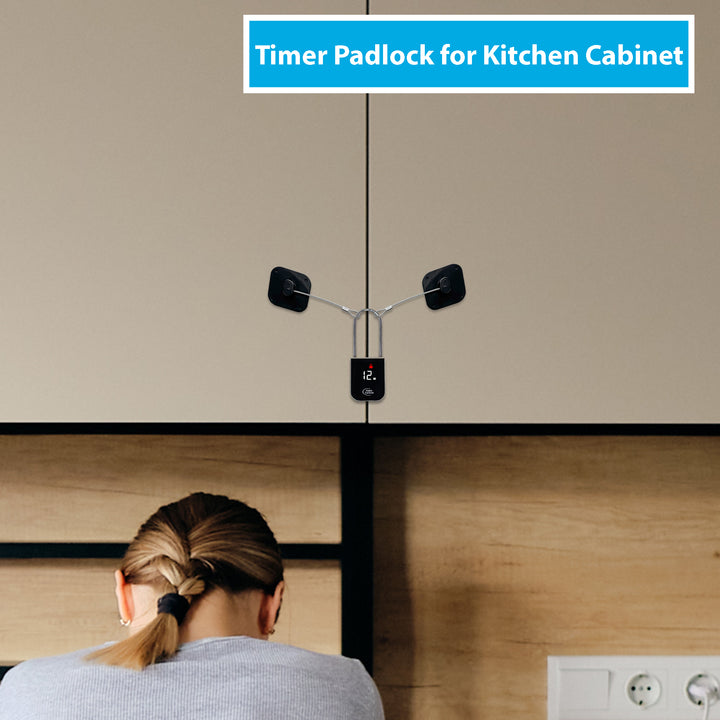 Timer padlock for kitchen cabinet 