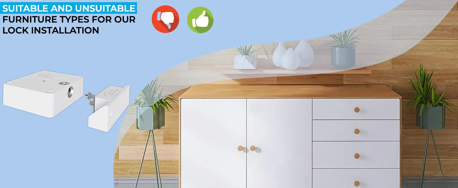 Suitable & unsuitable furniture types for Habit Control smart lock installation