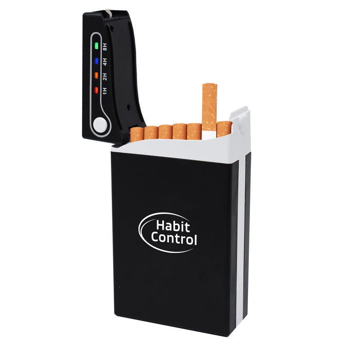 Habit Control black cigarette case device on a white background
