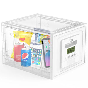 Timed lock box for electronic devices, energy drinks, soda and snacks

