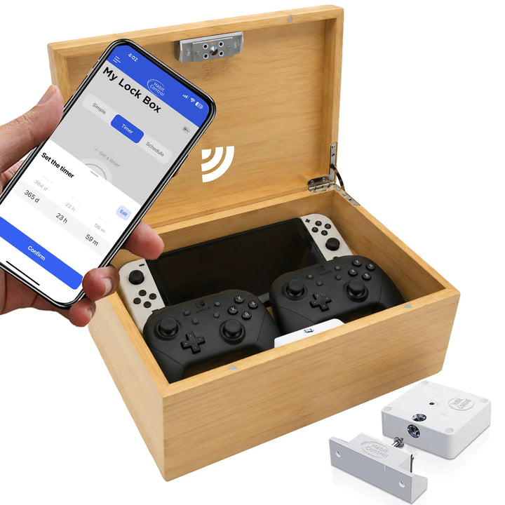 Zeitschloss-Box mit App, abschließbarer Behälter für Snacks, Tabletten, Videospiele – Habit Control