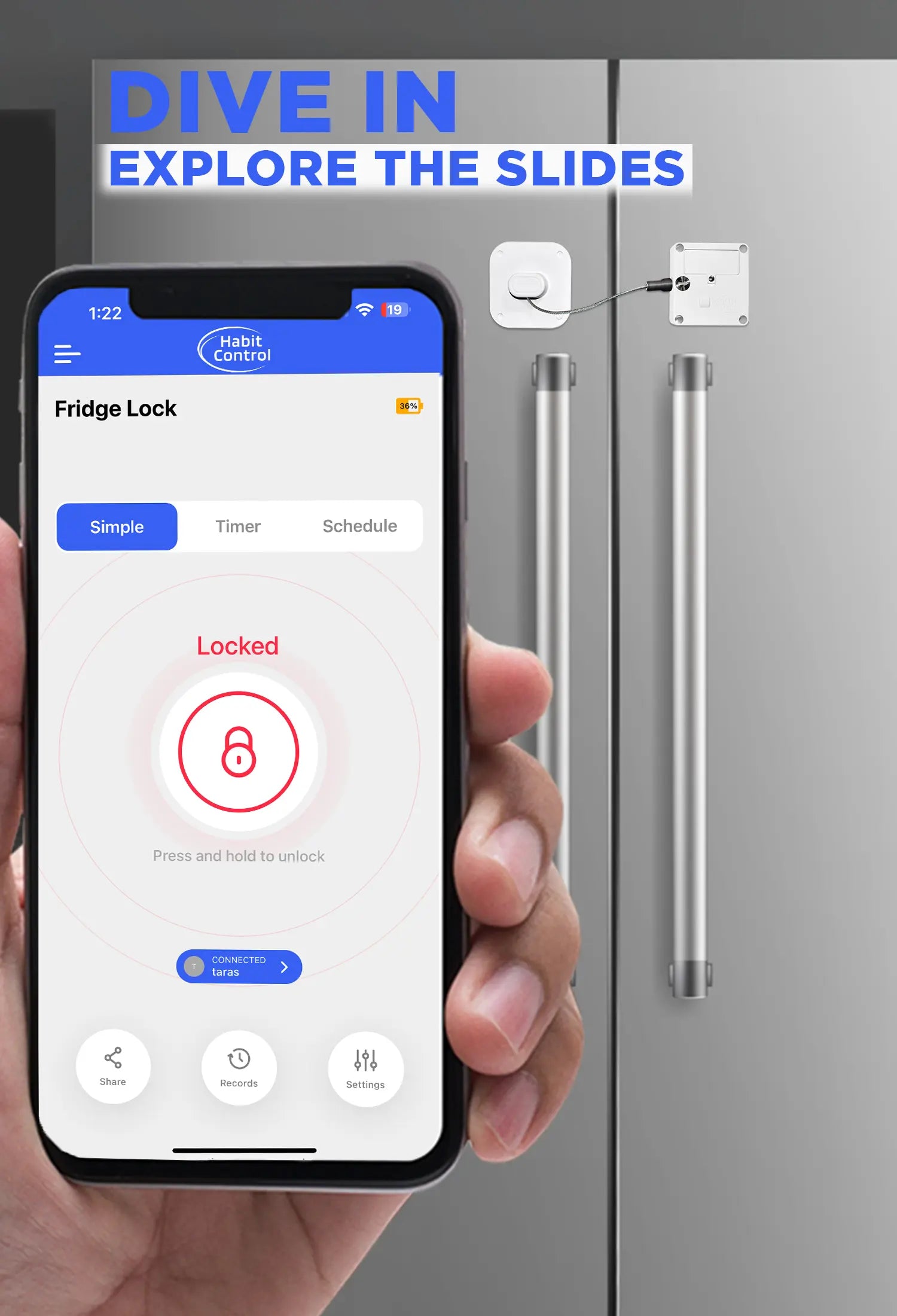 Habit Control smart access system with different working modes - simple, timer, schedule working modes