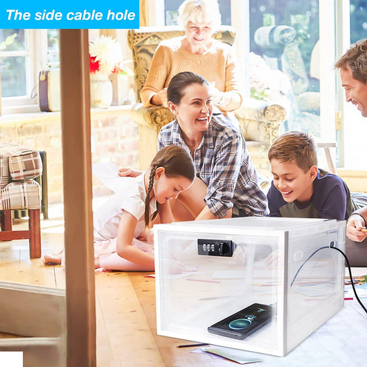 The whole family enjoys quality time together while all electronics are locked away in Habit Control lock box
