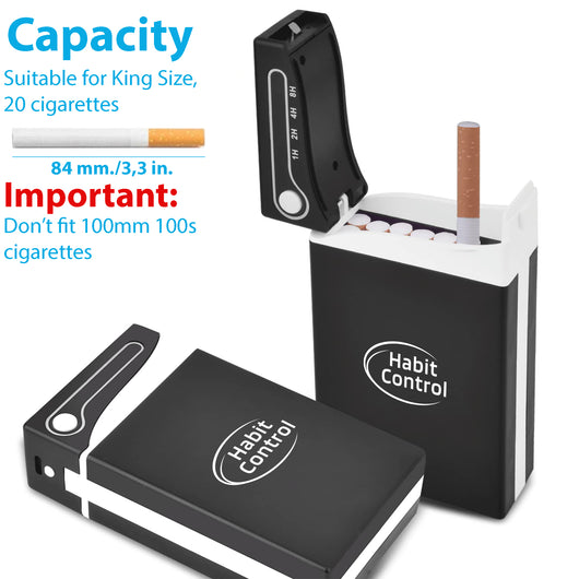 Habit Control smoking cessation case with a timer suitable for King Size cigarettes, 20 pcs, don't fit 100s cigarettes 
