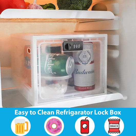 Lock box made of safe plastic and can be used as refrigerator lock box. 